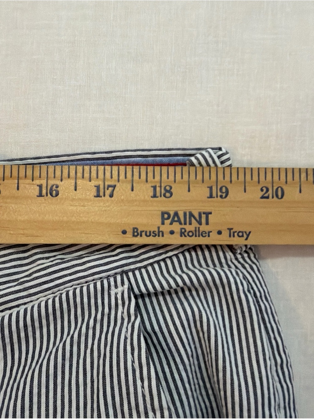 IZOD Men’s Blue White Striped Seersucker Pants Straight Leg Flat Front - Picture 5 of 10